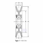 fen va30023IN B V-BELT IDLERFenner Drives® PowerMax VA3002 Type 1 V-Belt Idler, 1 Grooves, 17 mm Dia Bore, 3 in OD, 1.84 in Dia Pitch, 0.78 in W Face, Glass Reinforced Nylon