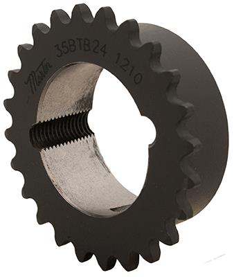 mar 08btb30hBUSHING STYLE SPROCKET08B CHAIN 30 TEETH1610 TAPERLOCK BUSHINGHARDENED TEETHMartin 08BTB30H Type B Single Strand Solid Stock Bore Roller Chain Sprocket With Hardened Teeth, 41.28 mm Dia Bore, 128.86 mm OD, #08B-1 Chain, 30 Teeth, 12.7 mm Pitch, Steel