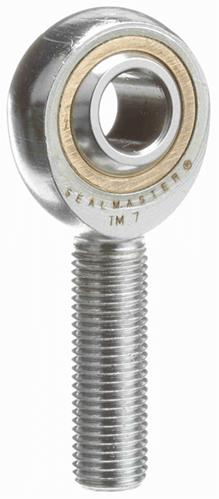 rpt tm 73/8IN MALE ROD ENDSealmaster® 1420700000 TM Series 3-Piece General Purpose Commercial Rod End Bearing, 7/16 in Dia Bore, 1-1/8 in OD, 5000 lb Static Load, Carbon Steel
