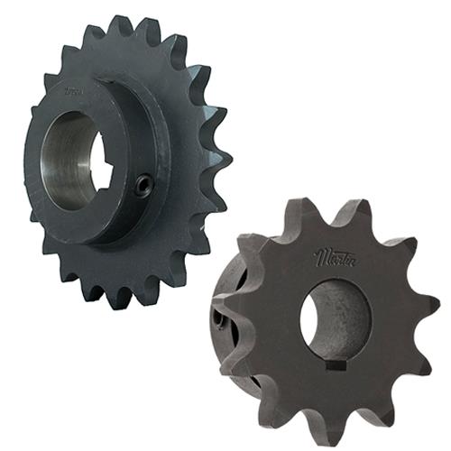 Finished bore sprockets are shaft ready and come complete with keyways and setscrews. The keyways are on center line of the tooth. Bored to size sprockets with 1/2 in bores and smaller are stocked with (2) setscrews only.undefined